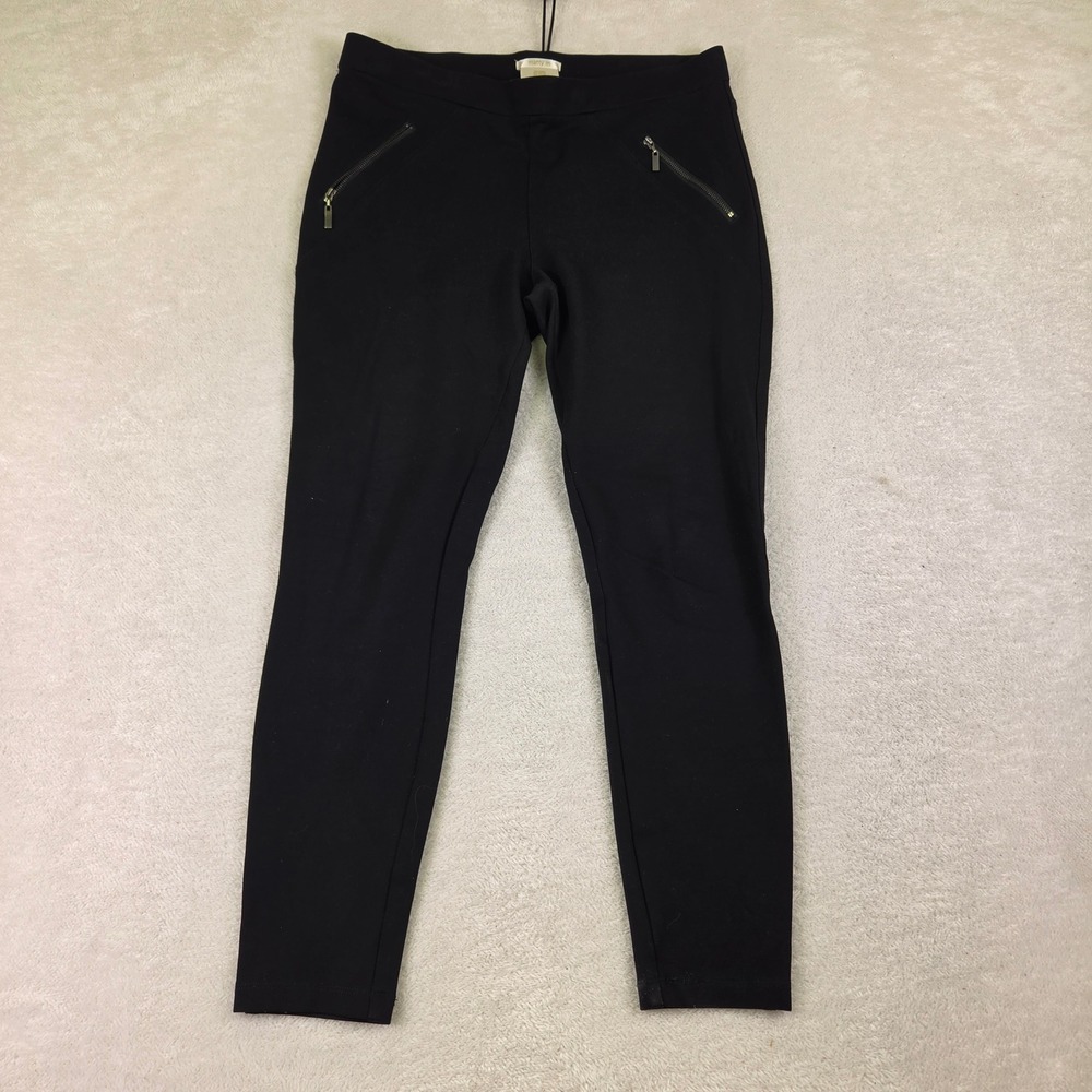 Matty M Womens Black Ponte Knit Leggings Zipper Pockets MB4942CUS Size M